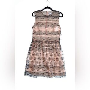 NWT RED VALENTINO Lace Overlay Dress: Blush Pink Lining, Designer Cocktail Dress
